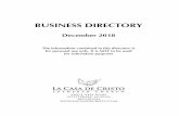 BUSINESS DIRECTORY - La Casa de Cristo Lutheran Church€¦ · The sole purpose of this Business Directory is to provide the La Casa de Cristo Lutheran Church community with a directory