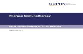 Allergen Immunotherapy - ODPRN · Allergen immunotherapy may have persistent benefits after immunotherapy is discontinued, may decrease the development of new sensitizations, and