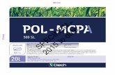 POL MCPA etykieta jednostkowa FRONT 205x170 20L · 2018-01-29 · POL-MCPA 500 SL can be tank-mixed with other pesticides, please consult your distributor. RESISTANCE MANAGEMENT When