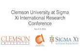 Clemson University at Sigma Xi International Research ...ci.clemson.edu/assets/docs/sigma_xi/CU_at_Sigma_Xi.pdf · sigma xl sigma xl is proud 10 announce... 2013-2014 0' awoo 2013-201