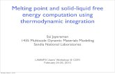Melting point and solid-liquid free energy computation using thermodynamic integration · 2017-08-31 · Melting point and solid-liquid free energy computation using thermodynamic
