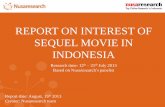 REPORT ON INTEREST OF SEQUEL MOVIE IN INDONESIA€¦ · REPORT ON INTEREST OF SEQUEL MOVIE IN INDONESIA Research time: 12th –21th July 2013 Based on Nusaresearch’spanelist. A.