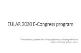 EULAR 2020 E-Congress program...EULAR 2020 E-Congress program * Presentations, speakers and timings appearing in the programme are subject to change without notice. Wednesday June