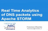 Real Time Analytics of DNS packets using Apache …...Real Time Analytics of DNS packets using Apache STORM Lightning talk Francisco Cifuentes francisco@niclabs.cl 1 State of the Art