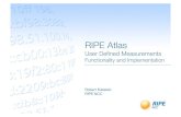 RIPE Atlas · Robert Kisteleki – RIPE63 MAT-WG New Features of RIPE Atlas In the past months we focused on behind-the-scenes work: • Support for handling more measurements •