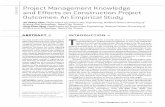 Project Management Knowledge and Effects on Construction ... · October 2012 Project Management Journal DOI: 10.1002/pmj 49 and safety performance are reliable indicators of project