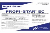 PROPI-STAR EC · PROPI-STAR® EC Alone:Add 1/2–2/3 of the required amount of water to the spray or mixing tank. With the agitator running, add the PROPI-STAR® EC to the tank. Continue
