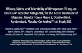 Efficacy, Safety, and Tolerability of Rimegepant 75 mg, an ... · –Phase 3 Study 301 is presented as a late-breaking poster (PS123LB) Q & A. Thank You! Title: Rimegepant Study 302