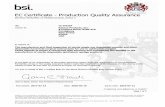 By Royal Charter EC Certificate -Production Quality Assurance · named on this certificate, unless specifically agreed with BSI. This certificate was issued electronically and is