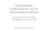 Seating Sweeps: A Data Collection Tool for Observing ... · A Data Collection Tool for Observing Patron Behavior Joe Fennewald & Victoria Raish Knowledge Commons, Penn State PaLA