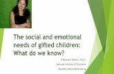 The social and emotional needs of gifted children: …...address the social and emotional needs of high ability students. Evidence: A menu of documented supports, interventions, and