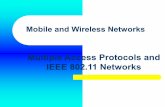 Multiple Access Protocols and IEEE 802.11 Networks · IEEE 802.11 Networks. Broadcast channels (at least) one transmits and (possibly) many receive (simultaneously) Multi-access channels
