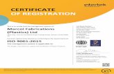 CERTIFICATE OF REGISTRATION - GitHub Pagesmarcolplastics.github.io/images/international_standards/...This certificate [s validity is subject to the organization maintaining their system