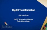 Digital Transformation...Case 1 - EFB •Replace traditional pilot carry-on bag with Electronic flight bag •Checklists, flight plans, aircraft operations manuals, navigation charts,