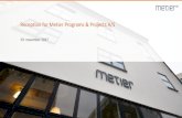 Reception for Metier Programs & Projects A/S - Projektledelse · 2017-11-30 · Program- og projektledelse Facilitering og ledelse af transformationer Metier Programs & Projects A/S