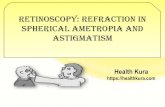 Retinoscopy: Refraction in Spherical Ametropia and …Prerequisites for retinoscopy Cylindrical lenses( Plus & Minus) 0.25-2.00D in increments of 0.25D 2.50-6.00D in increments of