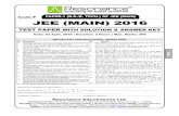 Code-F PAPER-1 (B.E./B. TECH.) OF JEE (MAIN) JEE (MAIN) 2016 · PAPER-1 (B.E./B. TECH.) OF JEE (MAIN) JEE (MAIN) 2016 TEST PAPER WITH SOLUTION & ANSWER KEY IMPORTANT INSTRUCTIONS