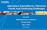 Operations Expenditures: Historical Trends And …Trends And Continuing Challenges Eric Lantz AWEA Wind Power Conference Chicago, Illinois May 7, 2013 NREL/PR‐6A20‐58606 2 DISCLAIMER