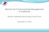 Biochar for Environmental Management in California · Biochar for Environmental Management in California. Uses of Biochar As a Soil Amendment ... biochar, biochar quality is determined