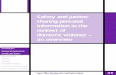 Safety and justice: sharing personal information in the context of … · 2019-08-09 · Safety and justice: sharing personal information in the context of domestic violence – an