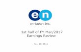 1st half of FY Mar/2017 Earnings Review - Amazon S3...Job Board Expenses, Others Job Search 7 [1H FY Mar/2017] Consolidated Earnings Highlights Sales 8,662 M JPY ＋32.9％YoY Sales