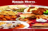 RAM’S HORN RESTAURANT SINCE 1967 · Bacon and Cheese Omelette 7.99 Ham and Cheese Omelette 7.99 Fresh Veggie Omelette 7.99 Stuffed with broccoli, zucchini, onions, peppers, mushrooms