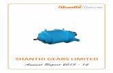 Annual Report 2013 - 14 - Shanthi Gears · 2018-07-14 · BOARD OF DIRECTORS M M MURUGAPPAN, Chairman L RAMKUMAR C R SWAMINATHAN J BALAMURUGAN V VENKITESWARAN SREERAM SRINIVASAN,