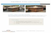 Sierra Collection Sell Sheet - Discount Fireplace Outlet · • Outdoor-rated faux stone and durable Supercast top • Two table shapes- square or linear • Access door conceals