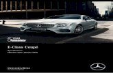 E-Class Coupé - Mercedes-Benz Australia · E-Class Coupé E 220 d Standard Equipment ** Interior • Ambient interior lighting with 64 different colours (891) • Leather upholstery