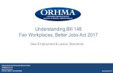 Understanding Bill 148 Fair Workplaces, Better Jobs Act 2017 Relations... · Employment Standards Act, 2000 (ESA) and the Labour Relations Act, 1995 (LRA) – Tasked to complete a