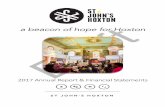 a beacon of hope for Hoxton€¦ · 2017 ANNUAL REPORT & FINANCIAL STATEMENTS ST JOHN’S HOXTON // CHARITY NO: 1133109 3 Introduction & Administrative Information This Annual Report