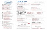 DINNER - Popmenu · Beer Battered Fish & Chips {19.5} Panko fried Shrimp {22} Fisherman’s Platter {24} Panko shrimp, sea scallops and beer battered fish split plate charge $3.00.