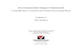 Environmental Impact Statement - Newfoundland …...Environmental Impact Statement Long Harbour Commercial Nickel Processing Plant Volume 1 The Project Voisey’s Bay Nickel Company