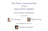 The Euler characteristic of an associative algebratl/glasgow_2015/glasgow_2015...The Euler characteristic of an associative algebra Tom Leinster (Edinburgh) joint with Joe Chuang Alastair