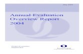 Annual Evaluation Overview Report 2004 [EBRD - Evaluation]ANNUAL EVALUATION OVERVIEW REPORT 2004 TABLE OF CONTENTS Page LIST OF ABBREVIATIONS iii EXECUTIVE SUMMARY v 1. PERFORMANCE