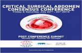 CRITICAL SURGICAL ABDOMEN CONSENSUS CONFERENCE · CRITICAL!SURGICAL!ABDOMEN!CONSENSUS!CONFERENCE FRIDAY AND SATURDAY, JULY 22 nd-23 rd 2016, DUBLIN, IRELAND Welcome It!is!our!pleasure!to!welcome!you!to!the!Inaugural!Surgical!Abdominal!Consensus!Conference,!in!Dublin.!The!program!will!bring!together!those!at!
