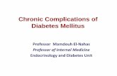 Complications of Diabetes Mellitus - Manssmh.mans.edu.eg/files/Chronic_Complications_of... · •1-carpal tunnel syndrome: found in 5.8 % of diabetic patients. It has a less favorable
