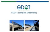 GDOT’s complete Street Policy...• Restripe school zones, roadways, bike lanes, crosswalks, cyclist crossings, etc. • Widen existing bridge to accommodate a sidewalk • Including