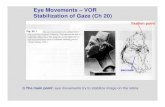 Eye Movements – VOR Stabilization of Gaze (Ch 20) · IV) Eye muscles and their relations to semicircular canals. A) Three pairs of eye muscles – each pair works in push-pull fashion.