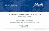 CREATING SHAREHOLDER ALUE - FEI Canada Chapter...M&A International – the world's leading M&A alliance Getting Top Dollar for a Family Business CREATING SHAREHOLDER VALUE February