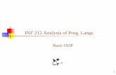 INF 212 Analysis of Prog. Langslopes/teaching/inf212W15/lectures/EPS-OOPBasic… · INF 212 Analysis of Prog. Langs Basic OOP 1 . Goal of this lecture Visit a few flavors of OOP “Popular”