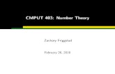 CMPUT 403: Number Theory · Applications Chinese Remainder Theorem. Factoring Theorem (Fundamental Theorem of Arithmetic) Every integer n 2 can be uniquely expressed in the form pa1