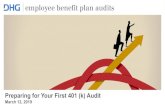Preparing for Your First 401 (k) Audit - DHG...7 First Time Audit -The Planning Process @DHGLLP •Preparing for the audit: 1.Plan document 2.Participant history 3.Processes and procedures