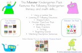 This Monster Kindergarten Pack features the following ...lapbooksbycarisa.homestead.com/Monster... · This Monster Kindergarten Pack features the following Kindergarten literacy and