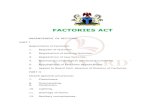 FACTORIES ACT - Lawyard · Power of inspector to issue improvement notice. 38. Power of inspector to issue prohibition notice as to dangerous ... FACTORIES ACT An Act to provide for