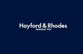 Introduction - Royal Horticultural Halls · 2019-08-12 · Introduction Hayford & Rhodes is an award winning florist based in the heart of London. We offer superb quality flowers,