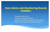 Data Safety and Monitoring Boards (DSMBs) · Data Safety and Monitoring Boards (DSMBs) Theodore Colton, ScD Professor and Chair Emeritus Department of Epidemiology and Biostatistics