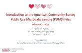 Introduction to the ACS Public Use Microdata Sample (PUMS) Files Webinar Slides · 2020-04-29 · Introduction to the American Community Survey Public Use Microdata Sample (PUMS)