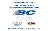 BC HOCKEY CHAMPIONSHIPS Package - Midget Tier... · 2009-02-25 · All Clothing includes BC Hockey Logo All Prices include tax 100% Cotton T-Shirt $15.00 Colours: Navy, Sports Grey