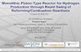 Monolithic Piston-Type Reactor for Hydrogen Production through … · 2017-06-12 · Relevance Facilitating DOE’s H 2 Production Cost Goal